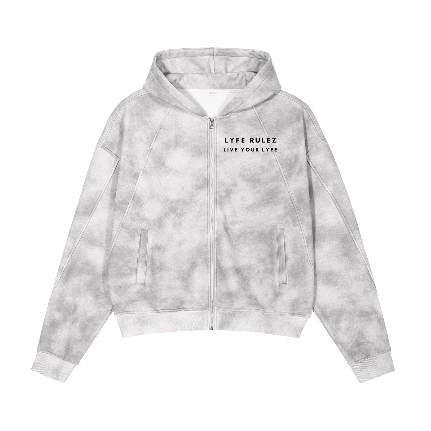 LYFE RULEZ Dirty Washed Zip-Up Fleece Hoodie
