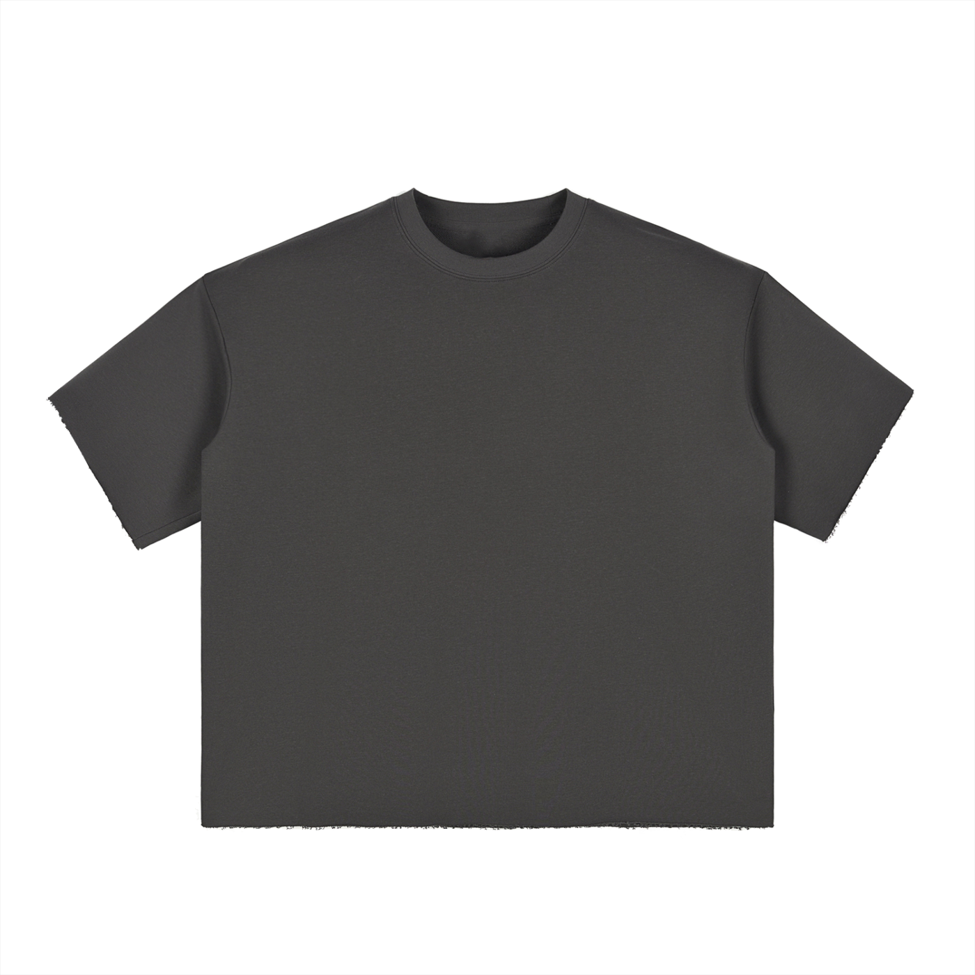 LYFE RULEZ Boxy Half-Sleeve Raw-Edge T-Shirt