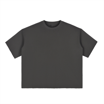 LYFE RULEZ Boxy Half-Sleeve Raw-Edge T-Shirt