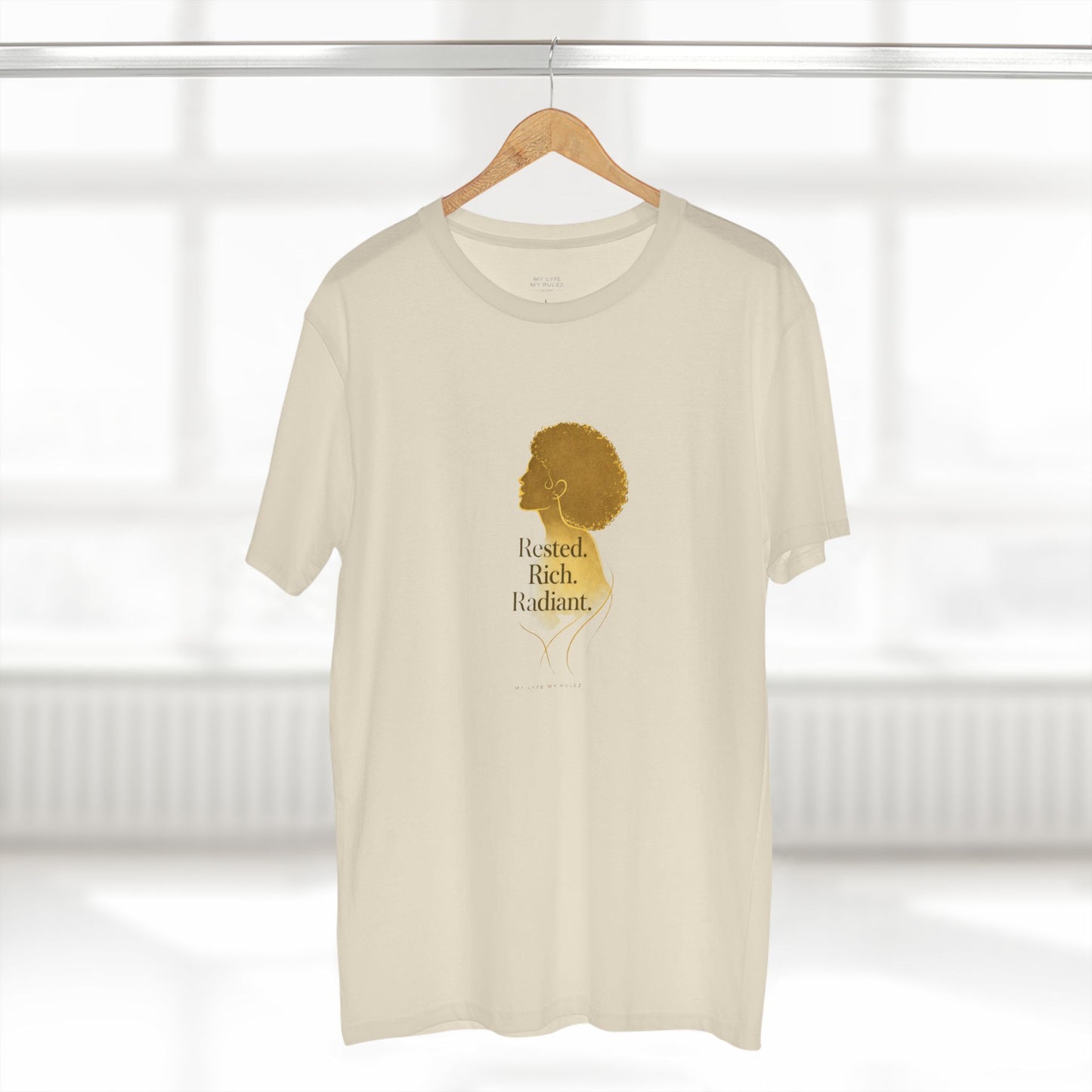 Rested Rich Radiant™ – Soft Power Luxury Women’s Streetwear Tee | Elevated Feminine Energy Apparel