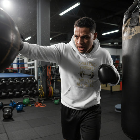 My Lyfe My Rulez Motivational Fitness Hoodie - Challenge Yourself Sweatshirt