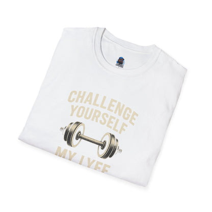 My Lyfe My Rulez Unisex Cotton Workout Tee - "Challenge Yourself" Fitness Shirt, Gym Apparel, Sportswear, Exercise Gift, Motivation Tee