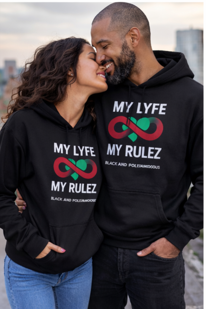 My Lyfe My Rulez — Black & Polyamorous Infinity Hoodie (Unisex)