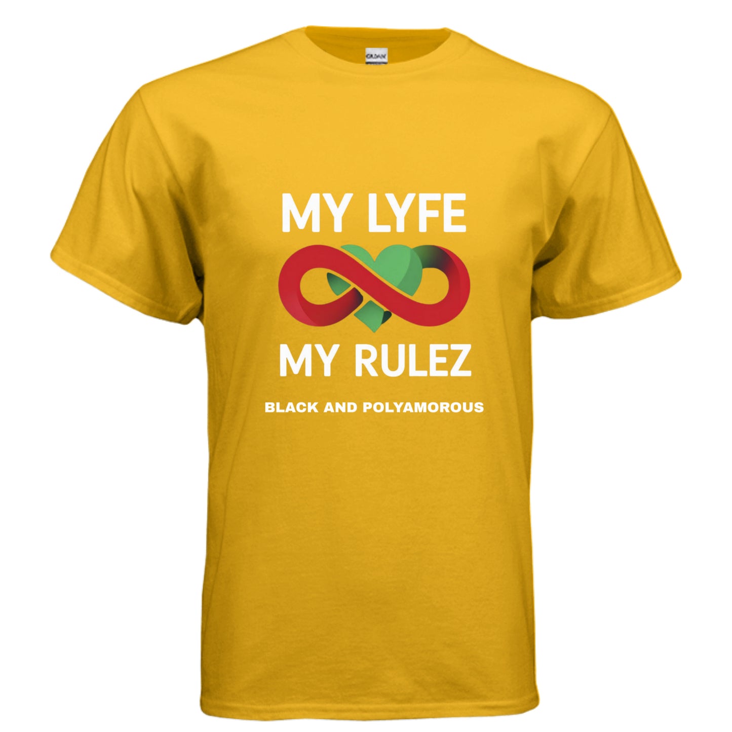 My Lyfe My Rulez — Black & Polyamorous Infinity Tee (Unisex)