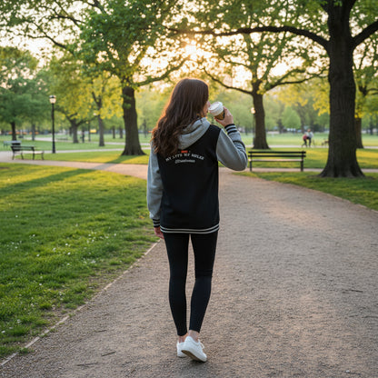 My Lyfe My Rulez Streetwear Hooded Varsity Jacket – Unisex Urban Style